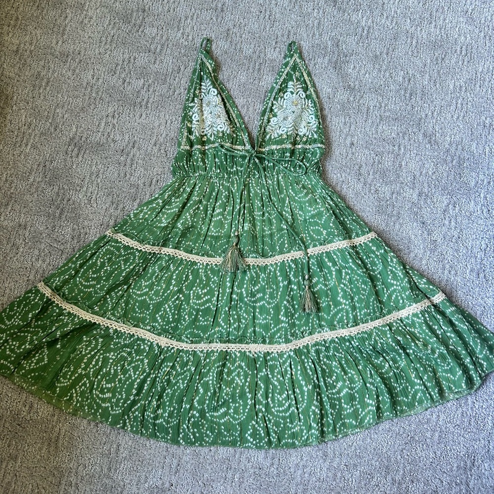 Beaded Green Dress, S/M, Brand New!